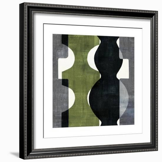 Geometric Deco II with Green-Wild Apple Portfolio-Framed Art Print