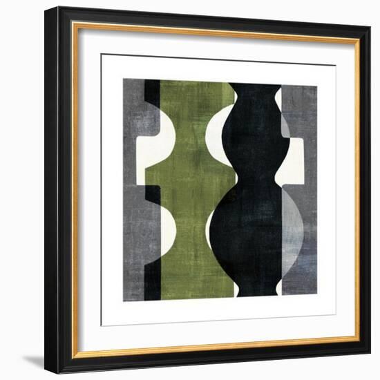 Geometric Deco II with Green-Wild Apple Portfolio-Framed Art Print