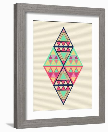 Geometric Diamond Composition-cienpies-Framed Art Print