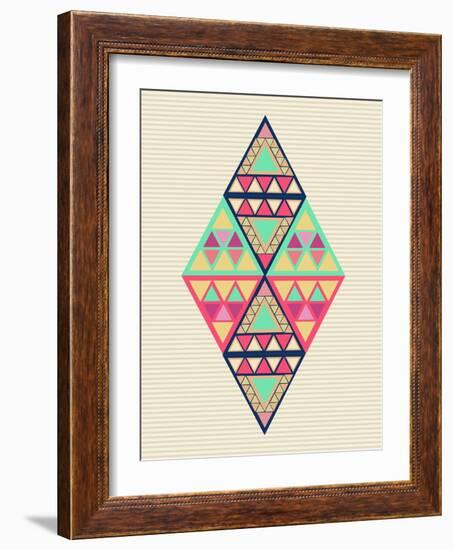 Geometric Diamond Composition-cienpies-Framed Art Print