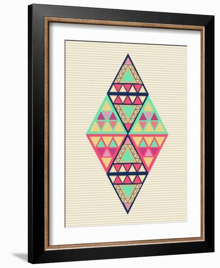 Geometric Diamond Composition-cienpies-Framed Art Print