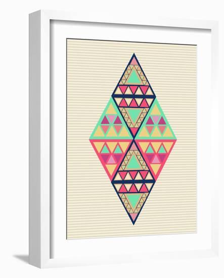 Geometric Diamond Composition-cienpies-Framed Art Print