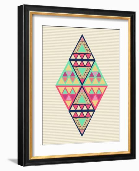 Geometric Diamond Composition-cienpies-Framed Art Print