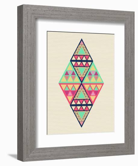 Geometric Diamond Composition-cienpies-Framed Premium Giclee Print