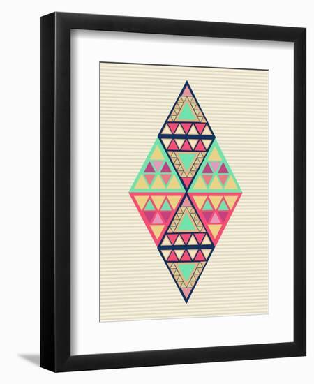 Geometric Diamond Composition-cienpies-Framed Premium Giclee Print