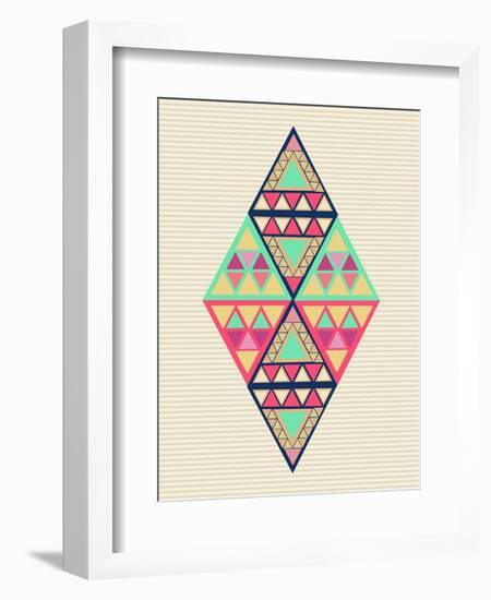 Geometric Diamond Composition-cienpies-Framed Premium Giclee Print