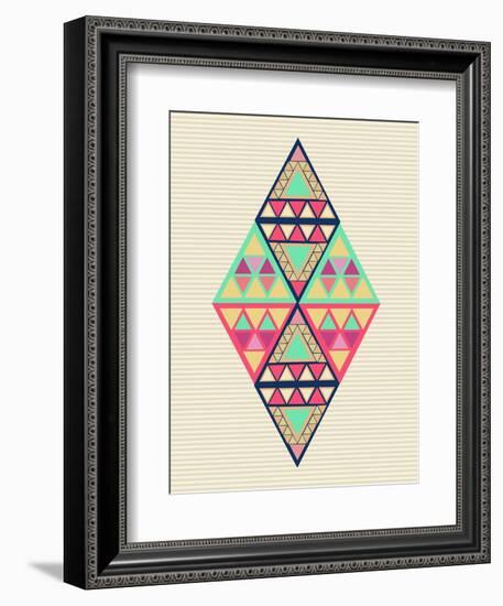 Geometric Diamond Composition-cienpies-Framed Premium Giclee Print