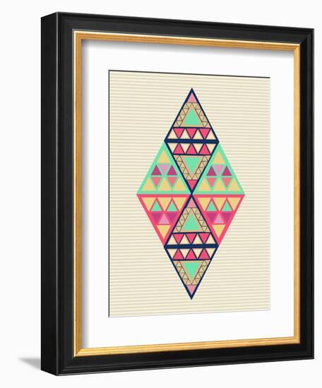 Geometric Diamond Composition-cienpies-Framed Premium Giclee Print