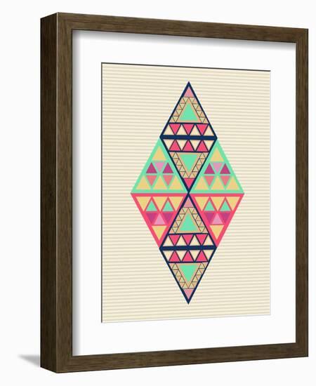 Geometric Diamond Composition-cienpies-Framed Art Print