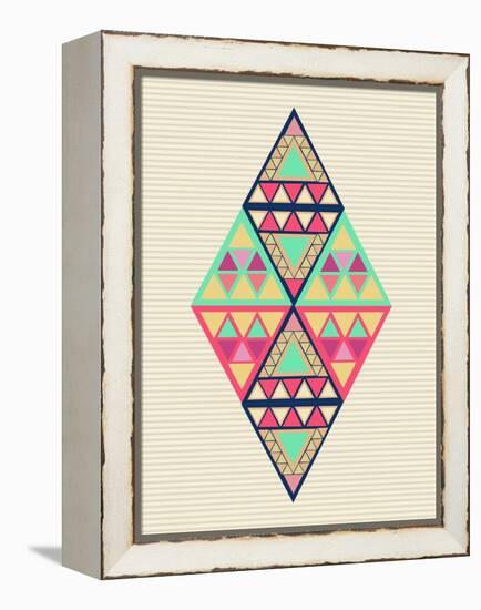 Geometric Diamond Composition-cienpies-Framed Stretched Canvas