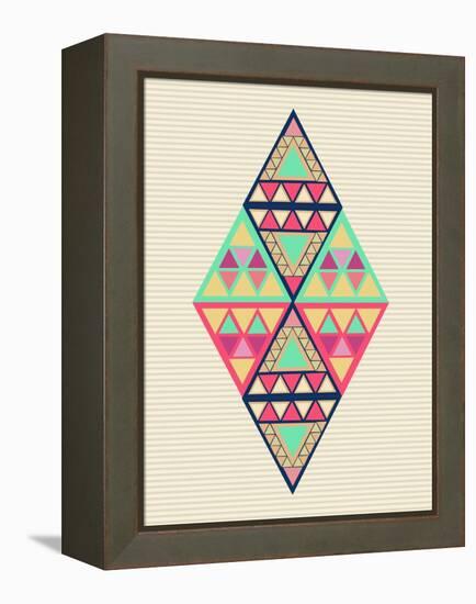 Geometric Diamond Composition-cienpies-Framed Stretched Canvas