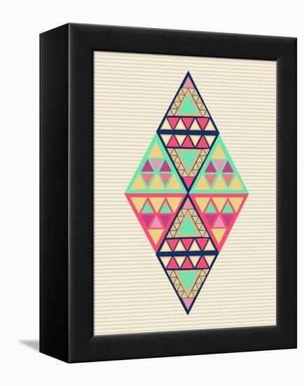 Geometric Diamond Composition-cienpies-Framed Stretched Canvas