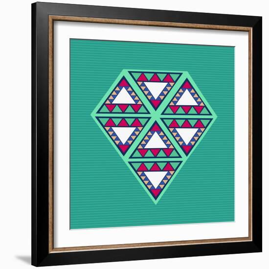 Geometric Diamond Composition-cienpies-Framed Art Print