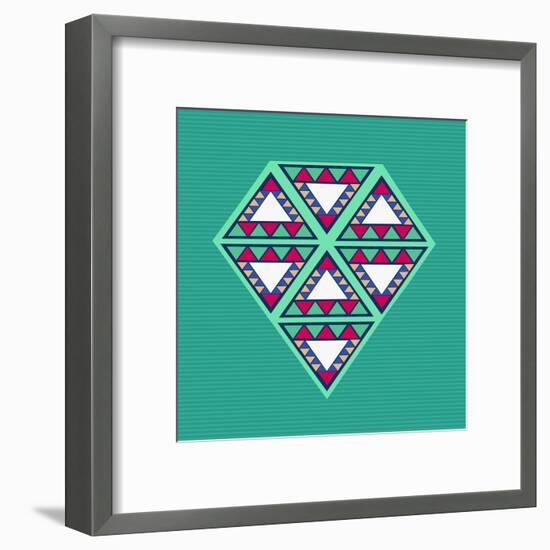 Geometric Diamond Composition-cienpies-Framed Art Print