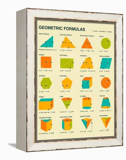 Geometric Formulas-Jazzberry Blue-Framed Stretched Canvas