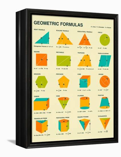 Geometric Formulas-Jazzberry Blue-Framed Stretched Canvas