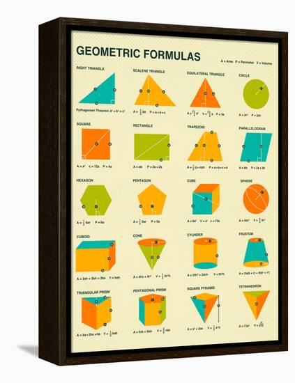 Geometric Formulas-Jazzberry Blue-Framed Stretched Canvas