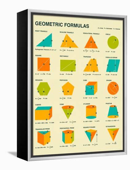 Geometric Formulas-Jazzberry Blue-Framed Stretched Canvas