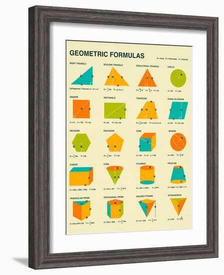 Geometric Formulas-Jazzberry Blue-Framed Art Print