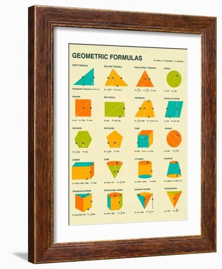 Geometric Formulas-Jazzberry Blue-Framed Art Print