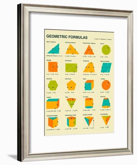 Geometric Formulas-Jazzberry Blue-Framed Art Print