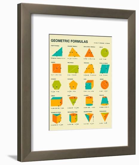 Geometric Formulas-Jazzberry Blue-Framed Art Print