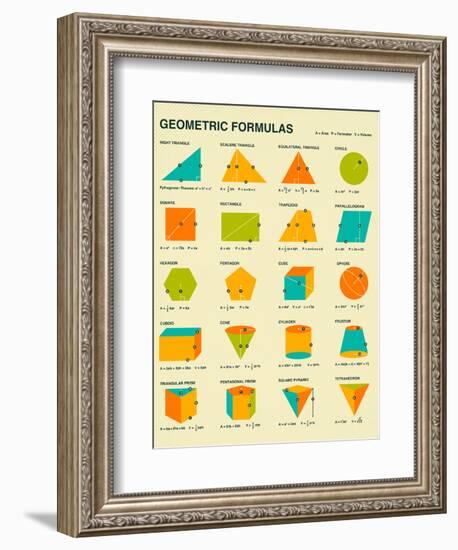 Geometric Formulas-Jazzberry Blue-Framed Art Print