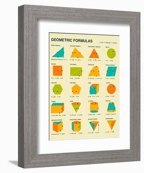 Geometric Formulas-Jazzberry Blue-Framed Art Print