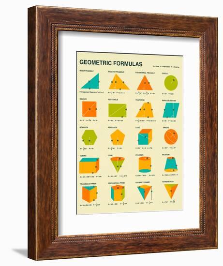 Geometric Formulas-Jazzberry Blue-Framed Art Print