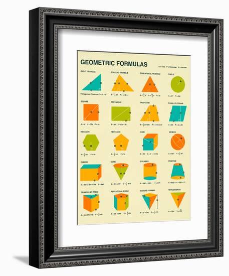 Geometric Formulas-Jazzberry Blue-Framed Art Print