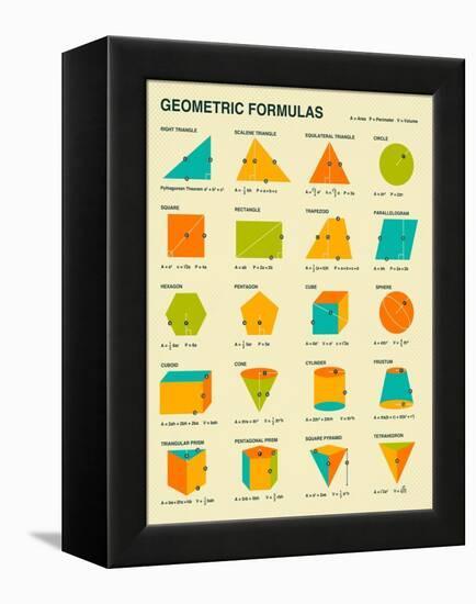 Geometric Formulas-Jazzberry Blue-Framed Stretched Canvas