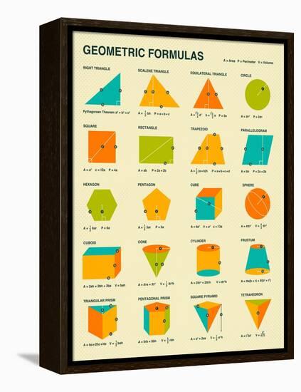 Geometric Formulas-Jazzberry Blue-Framed Stretched Canvas