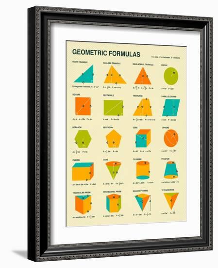 Geometric Formulas-Jazzberry Blue-Framed Art Print