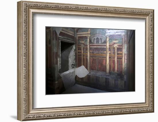 Geometric Frescoes of the Cubicola in the Villa Dei Misteri, Pompeii, Campania, Italy-Oliviero Olivieri-Framed Photographic Print