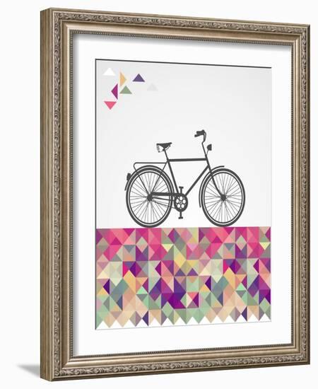 Geometric Hipster Bicycle-cienpies-Framed Art Print