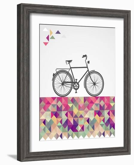 Geometric Hipster Bicycle-cienpies-Framed Art Print