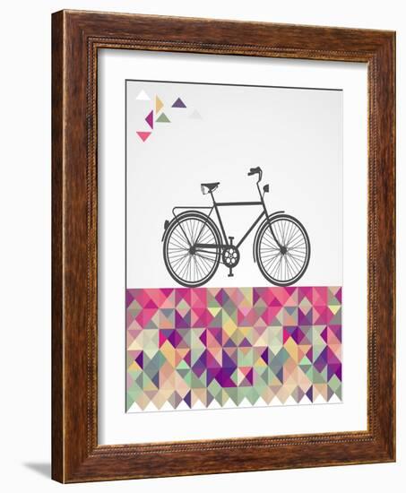 Geometric Hipster Bicycle-cienpies-Framed Art Print