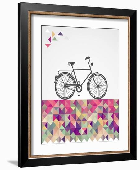 Geometric Hipster Bicycle-cienpies-Framed Art Print