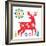 Geometric Holiday Reindeer I Bright-Michael Mullan-Framed Art Print