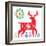 Geometric Holiday Reindeer I Bright-Michael Mullan-Framed Art Print