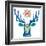 Geometric Holiday Reindeer II Bright-Michael Mullan-Framed Art Print