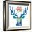 Geometric Holiday Reindeer II Bright-Michael Mullan-Framed Art Print