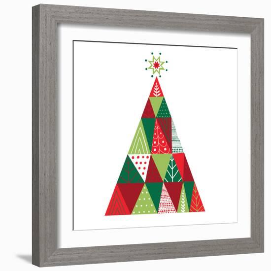 Geometric Holiday Trees I-Michael Mullan-Framed Art Print