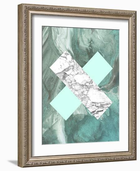 Geometric Marble X-LILA X LOLA-Framed Art Print