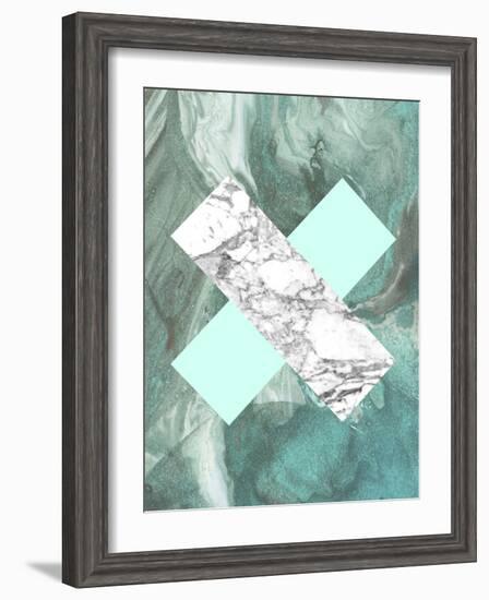 Geometric Marble X-LILA X LOLA-Framed Art Print