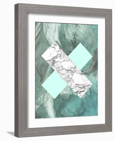 Geometric Marble X-LILA X LOLA-Framed Art Print