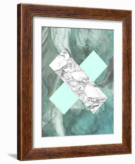 Geometric Marble X-LILA X LOLA-Framed Art Print