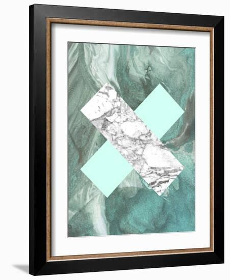 Geometric Marble X-LILA X LOLA-Framed Art Print