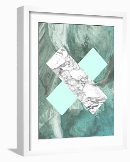 Geometric Marble X-LILA X LOLA-Framed Art Print