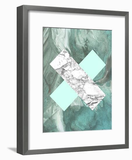 Geometric Marble X-LILA X LOLA-Framed Art Print